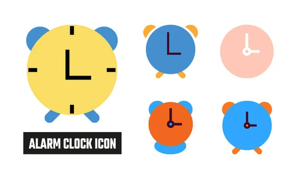 Reloj Despertador Icono Set Vector Ilustración — Archivo Imágenes Vectoriales