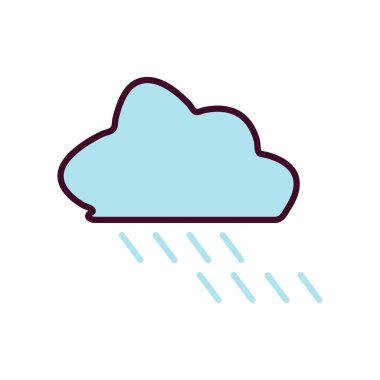 Bulut Simgesi Vektör İllüstrasyonu. Bulut Çizgisi Renk Simgesi