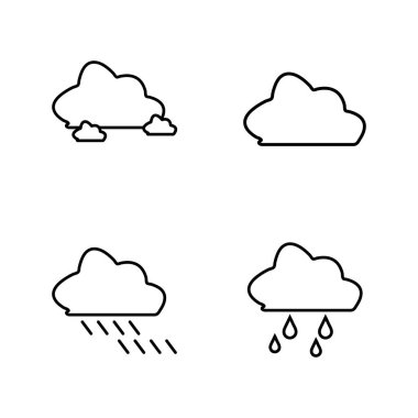 Bulut Lineal Simge Vektörü. Siyah Taslak Bulut Simgesi