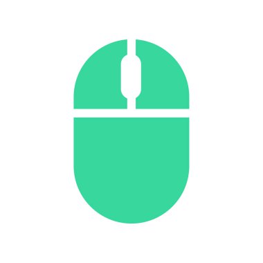 Düz Bilgisayar Fare Simgesi Simge Vektörü İllüstrasyonu