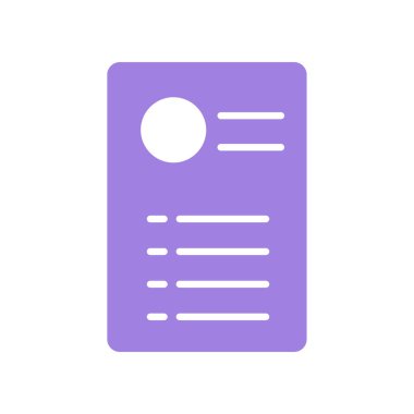Düz CV Simge Vektörü İllüstrasyonu