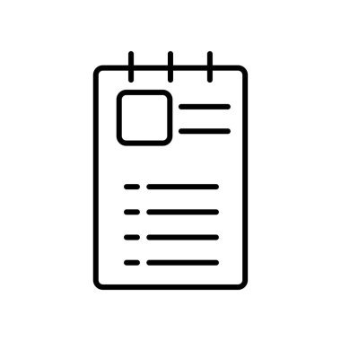 CV Lineal Simge Vektörü. Siyah Özgeçmiş Simgesi