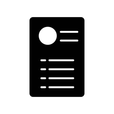 CV Simge Vektörünü Doldur. Siyah Kabartma CV Simgesi