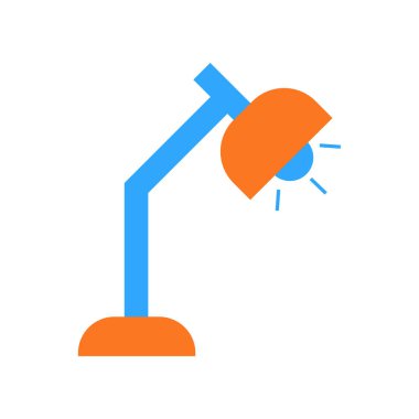 Düz Masa Lambası Simge Vektörü İllüstrasyonu