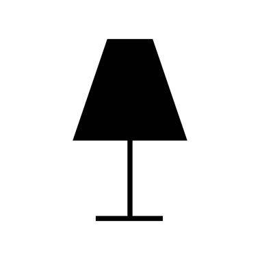 Masa Lambası Simge Vektörünü Doldur. Siyah Kabartma Masa Lambası Simgesi