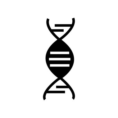 DNA Simge Vektörü Simgesi Doldur. Siyah Kabartma DNA Simgesi