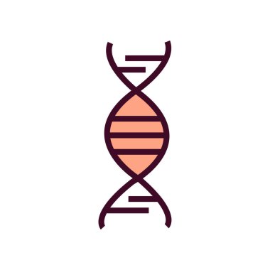 DNA Simgesi Vektör İllüstrasyonu. DNA Lineal Renk Simgesi