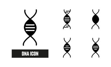 DNA Simge Vektörü Simgesi Doldur. Siyah Kabartma DNA Simgesi