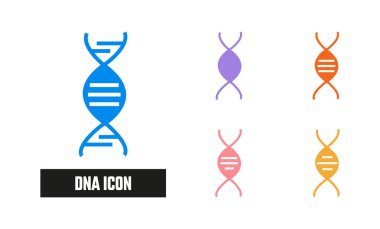 Düz DNA Simgesi Sembol Vektörü İllüstrasyonu