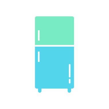 Düz Buzdolabı Simgesi Sembol Vektörü İllüstrasyonu