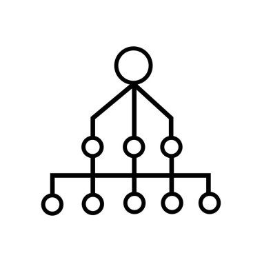Hiyerarşi Lineal Simge Vektörü. Siyah Özet Hiyerarşi Simgesi