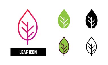 Vektör çizim yaprak Icon set