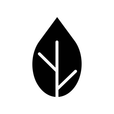 Yaprak Doldur Simge Vektörü. Siyah Kabartma Yaprak Simgesi