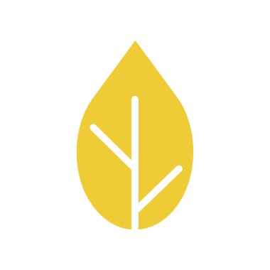 Düz Yaprak Simgesi Sembol Vektörü İllüstrasyonu