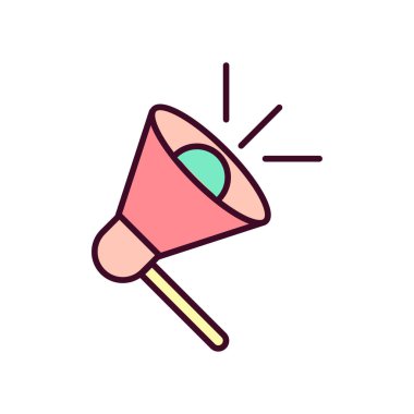 Megafon Simgesi Vektör İllüstrasyonu. Megafon Lineal Renk Simgesi