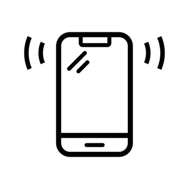 Cep Telefonu Lineal Simge Vektörü. Siyah Taslak Cep Telefonu Simgesi