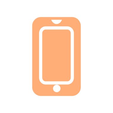 Düz Cep Telefonu Simge Vektörü İllüstrasyonu