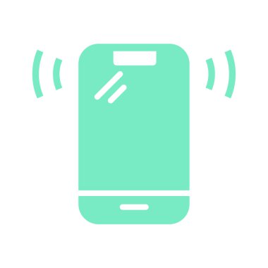 Düz Cep Telefonu Simge Vektörü İllüstrasyonu