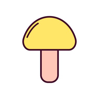 Mantar Simgesi Vektör İllüstrasyonu. Mantar Doğrusal Renk Simgesi