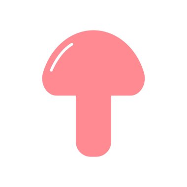 Düz Mantar Simgesi Sembol Vektörü İllüstrasyonu