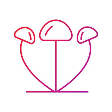 Mantar Gradyan Simge Vektörü İllüstrasyonu