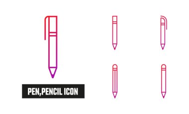 Kalem, Kalem Gradyan Simge Vektörü İllüstrasyonu