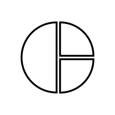 Pasta Çizelgesi Simge Simgesi Vektörü. Siyah Taslak Turta Grafik Simgesi