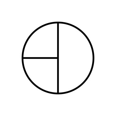 Pasta Çizelgesi Simge Simgesi Vektörü. Siyah Taslak Turta Grafik Simgesi