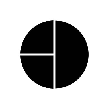 Pasta Çizelgesi Simge Vektörünü Doldur. Siyah Kabartma Pasta Grafiği Simgesi