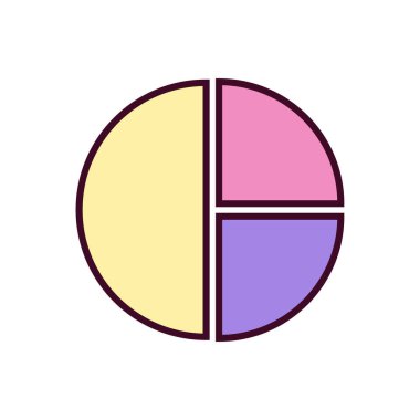 Pasta Grafik Simgesi Vektör İllüstrasyonu. Pasta Çizelgesi Renk Simgesi