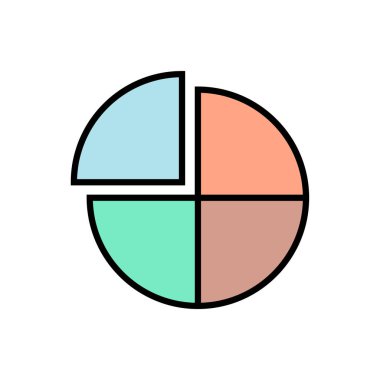 Pasta Grafik Simgesi Vektör İllüstrasyonu. Pasta Çizelgesi Renk Simgesi