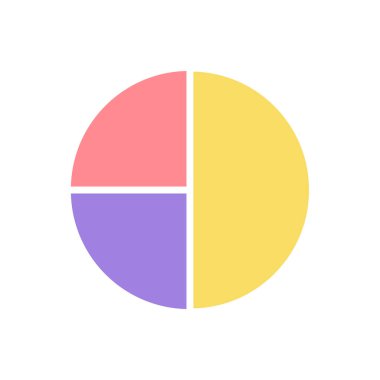 Düz Turta Çizelgesi Simge Vektörü İllüstrasyonu