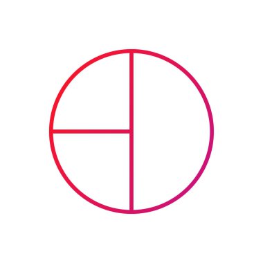 Pasta Çizelgesi Gradyan Simgesi Vektör İllüstrasyonu