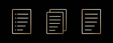 Altın Sayfa Simgesi Vektör İllüstrasyonu