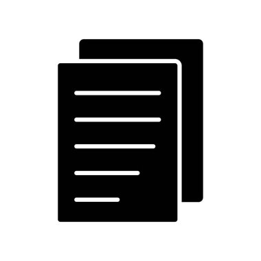 Simge Simge Vektörünü Doldur. Siyah Kabartma Kağıt Simgesi