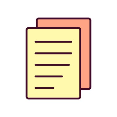 Sayfa Simgesi Vektör İllüstrasyonu. Sayfa Çizgisi Renk Simgesi