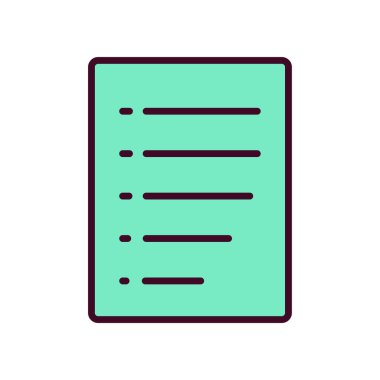 Sayfa Simgesi Vektör İllüstrasyonu. Sayfa Çizgisi Renk Simgesi