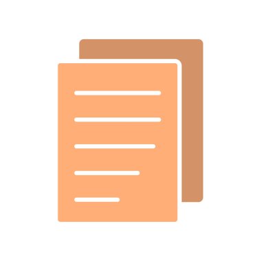 Düz Sayfa Simgesi Sembol Vektörü İllüstrasyonu