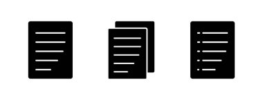 Simge Simge Vektörünü Doldur. Siyah Kabartma Kağıt Simgesi