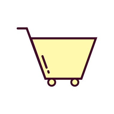 Alışveriş Simgesi Vektör İllüstrasyonu. Satın Alım Çizgisi Renk Simgesi