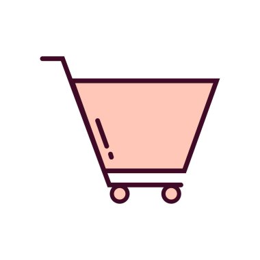 Alışveriş Simgesi Vektör İllüstrasyonu. Satın Alım Çizgisi Renk Simgesi