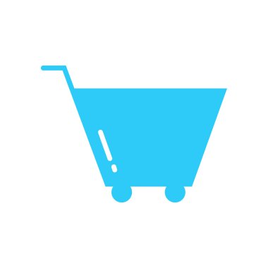 Düz Alışveriş Simgesi Sembol Vektörü İllüstrasyonu