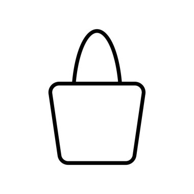 Alışveriş Torbası Simge Simgesi Vektörü. Siyah Taslak Alışveriş Torbası Simgesi