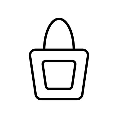 Alışveriş Torbası Simge Simgesi Vektörü. Siyah Taslak Alışveriş Torbası Simgesi