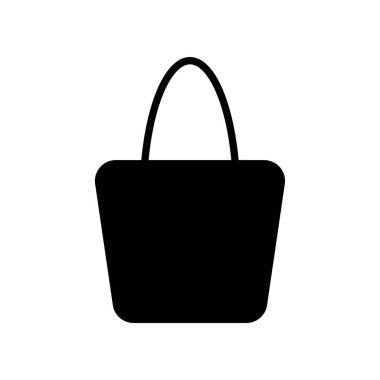 Alışveriş Torbası Simge Doldurma Vektörü. Siyah Glyph Alışveriş Torbası Simgesi