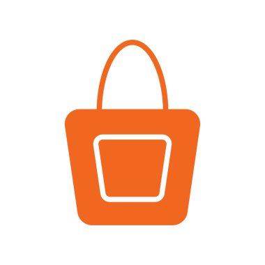 Düz Alışveriş Torbası Simge Vektör İllüstrasyonu