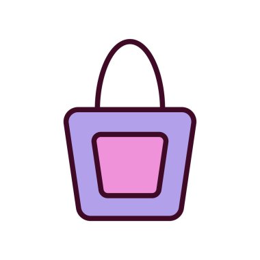 Alışveriş Torbası Simgesi Vektör İllüstrasyonu. Alışveriş Torbası Lineal Renk Simgesi