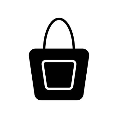 Alışveriş Torbası Simge Doldurma Vektörü. Siyah Glyph Alışveriş Torbası Simgesi