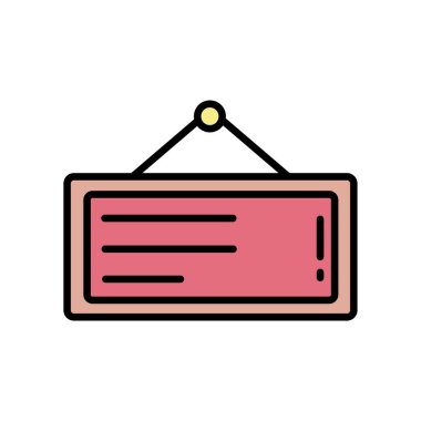 İmza Simgesi Vektör İllüstrasyonu. İmza Panosu Renk Simgesi