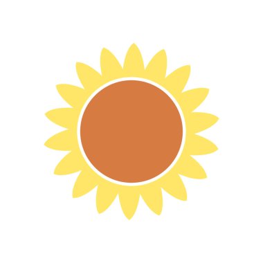 Düz Ayçiçeği Simgesi Simge Vektörü İllüstrasyonu